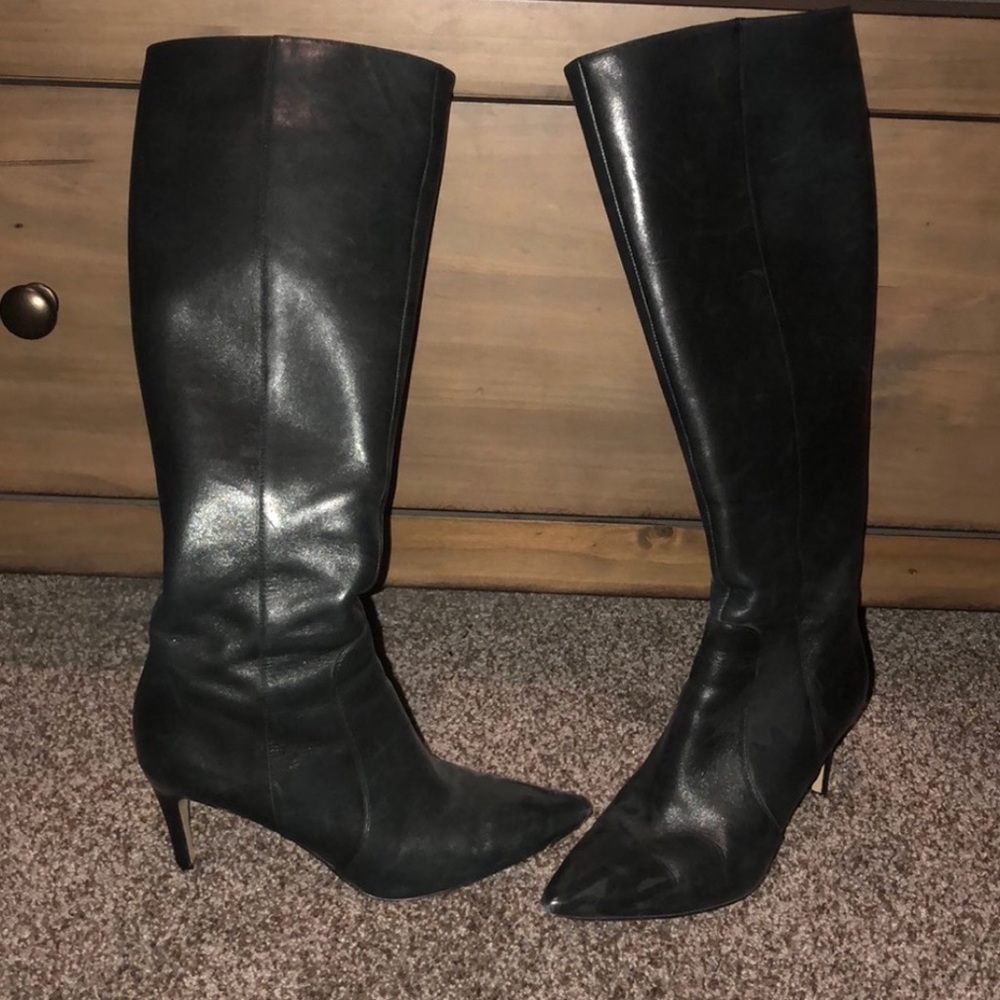 Via Spiga Black Leather Boots